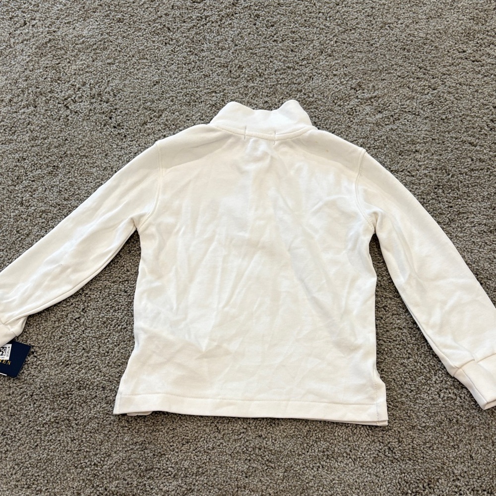 Ralph Lauren Kids White Quarter-Zip Pullover - Picture 4 of 4
